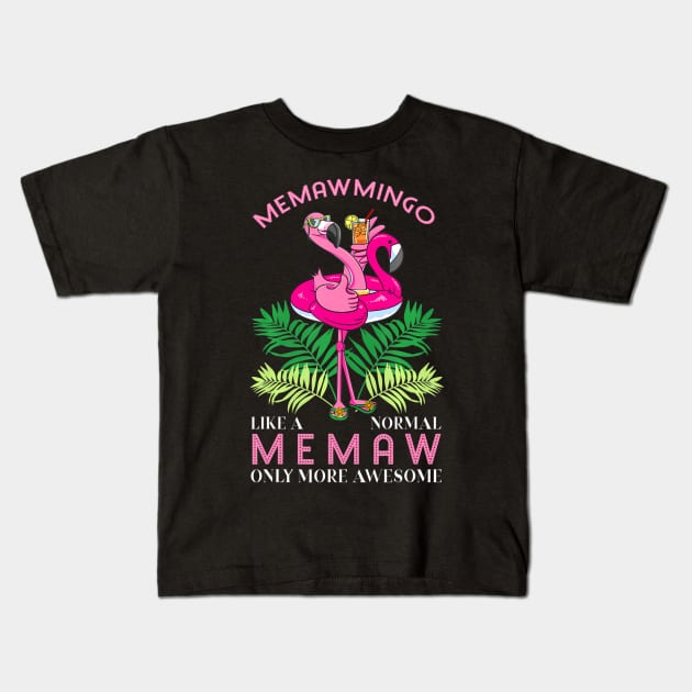 Memawmingo Grandmother Flamingo Love Gramma Grandma Granny Kids T-Shirt by mccloysitarh